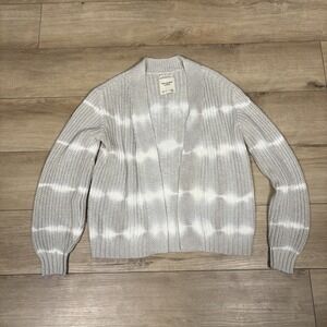 Abercrombie & Fitch Cardigan Knit Ribbed Front Sweater Neutral Size Small Open